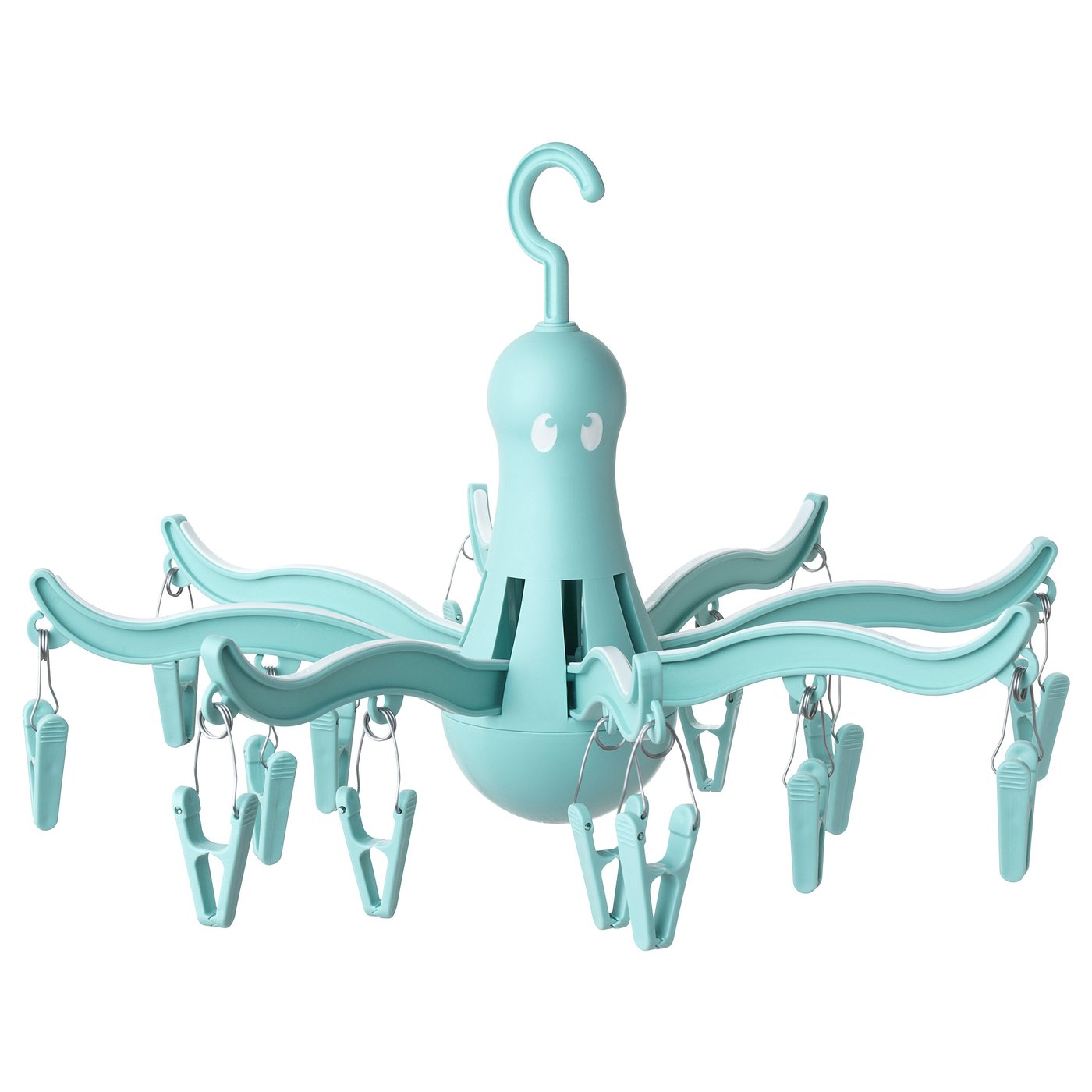 PRESSA Hanging dryer 16 clothes pegs turquoise IKEA
