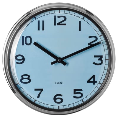 PUGG Wall clock, stainless steel/turquoise, 32 cm