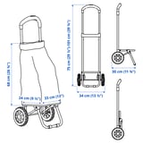 RADARBULLE Shopping bag on wheels, black, 33x24x68 cm/38 l