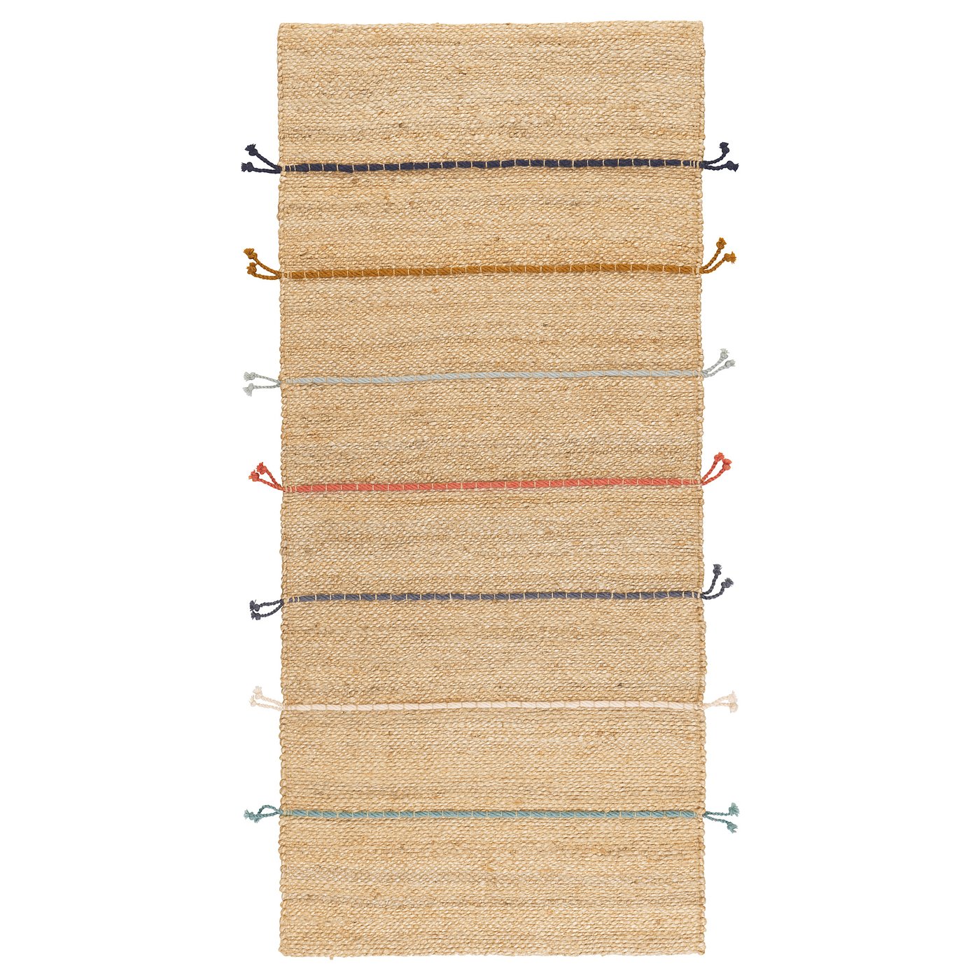 RAKLEV rug, flatwoven, handmade natural/multicolour, 70x160 cm - IKEA
