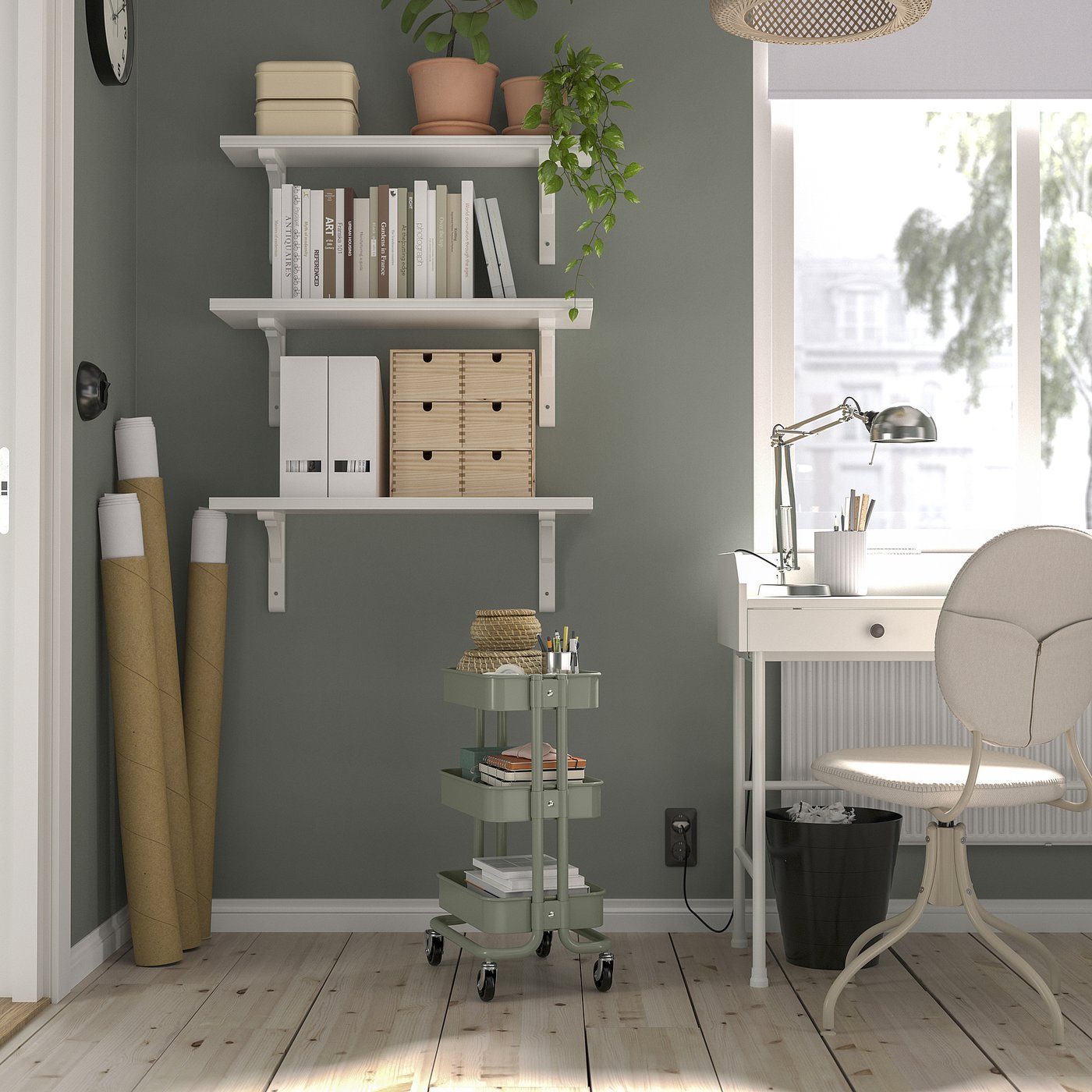 RÅSKOG trolley, grey-green, 28x38x61 cm - IKEA