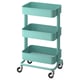 RÅSKOG Trolley, turquoise, 35x45x78 cm