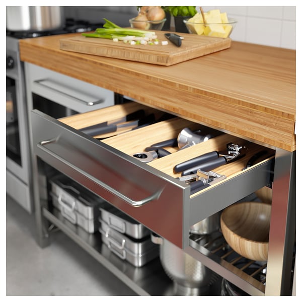 Rimforsa Work Bench Stainless Steel Bamboo Ikea