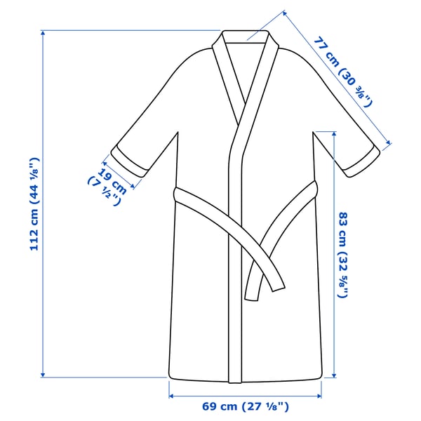 ROCKÅN Bath robe, white, L/XL