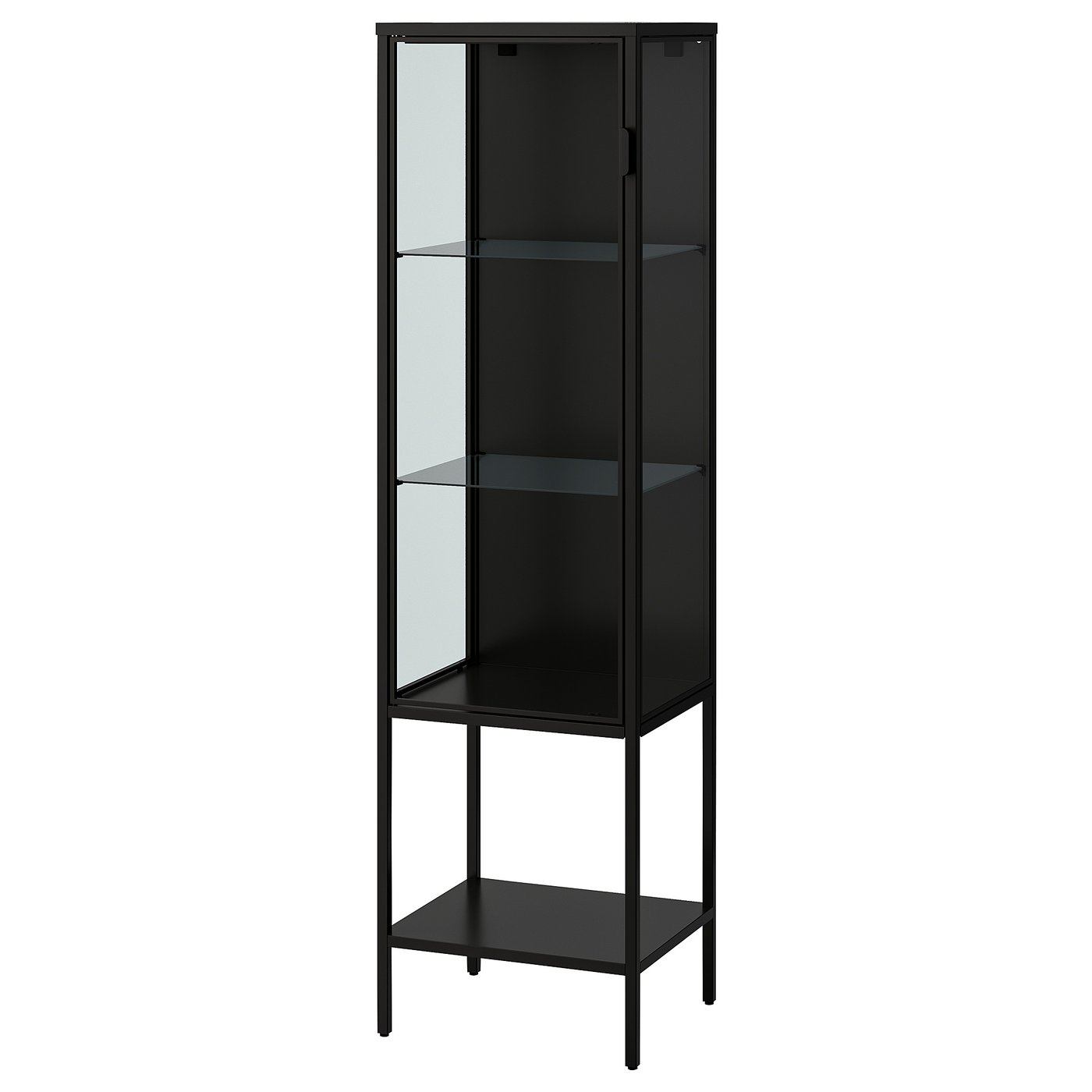 RUDSTA glass-door cabinet, anthracite, 42x37x155 cm - IKEA