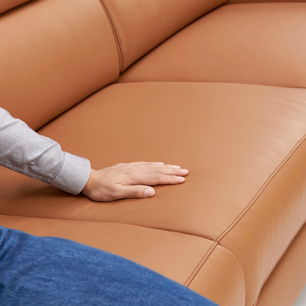 RULLERUM 3-seat sofa w 2 electric recliners, Grann/Bomstad golden-brown