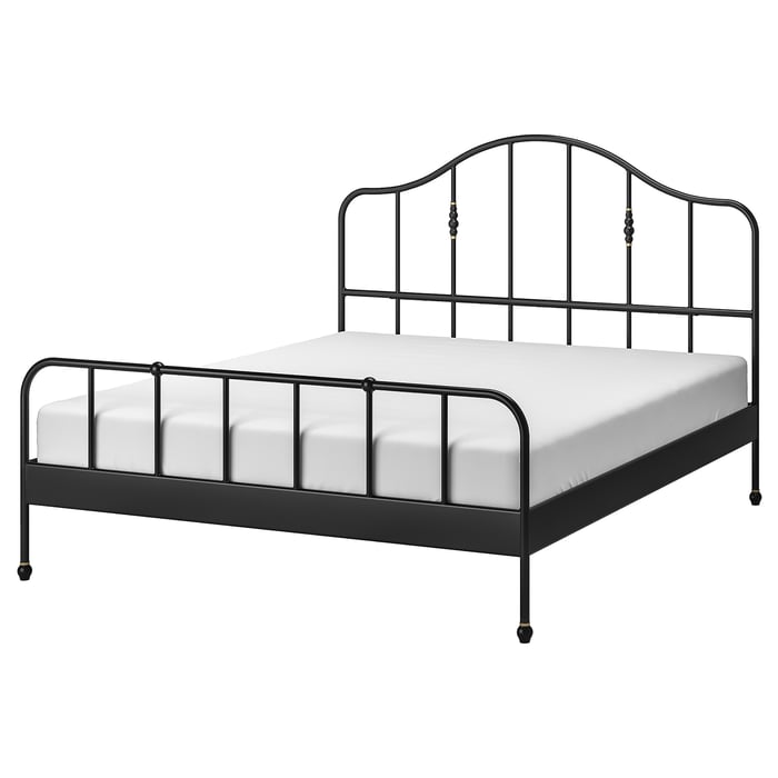SAGSTUA bed frame, black/Luröy, 180x200 cm IKEA