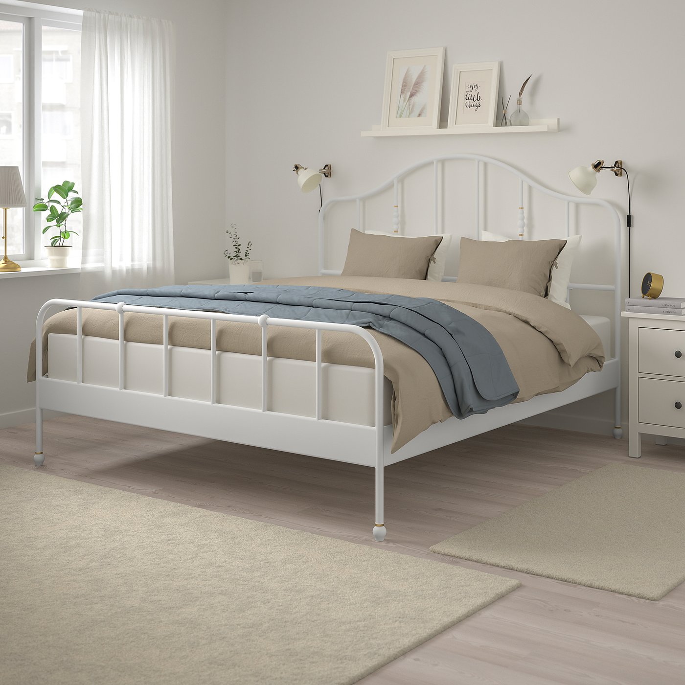 SAGSTUA Bed frame - white, Lönset - IKEA