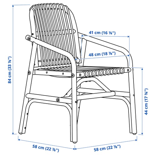 Illustration with measurements for the product: SALNÖ.