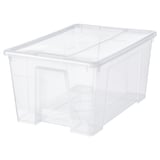 SAMLA Box with lid, transparent, 57x39x28 cm/45 l