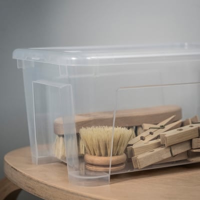 SAMLA Box with lid, transparent, 28x20x14 cm/5 l