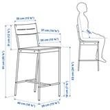 SANDSBERG Bar stool, black/brown stained, 63 cm