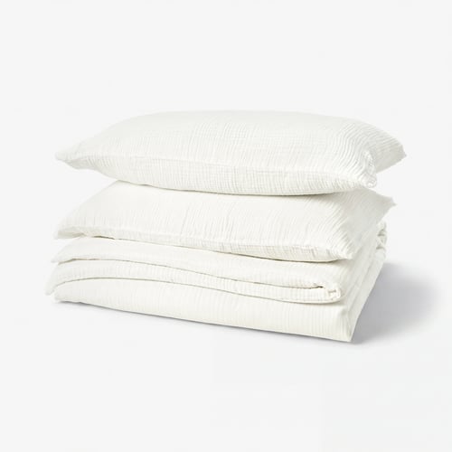 SCHERSMIN Duvet cover and 2 pillowcases, white, 240x220/50x80 cm