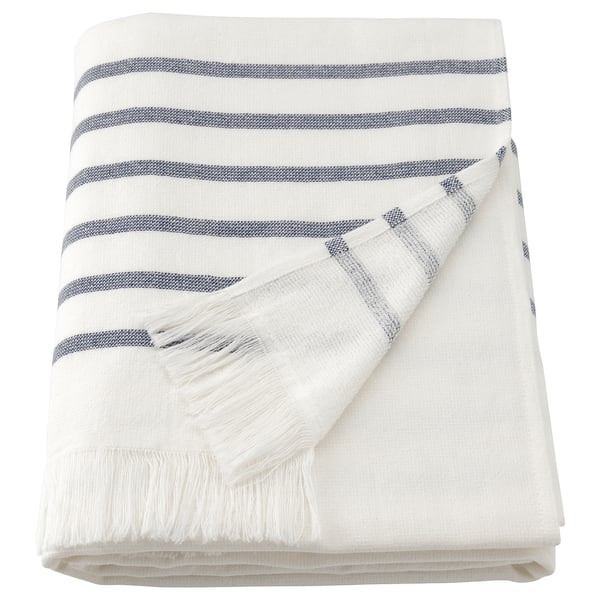 SIESJÖN Bath towel, white/blue stripe, 70x140 cm