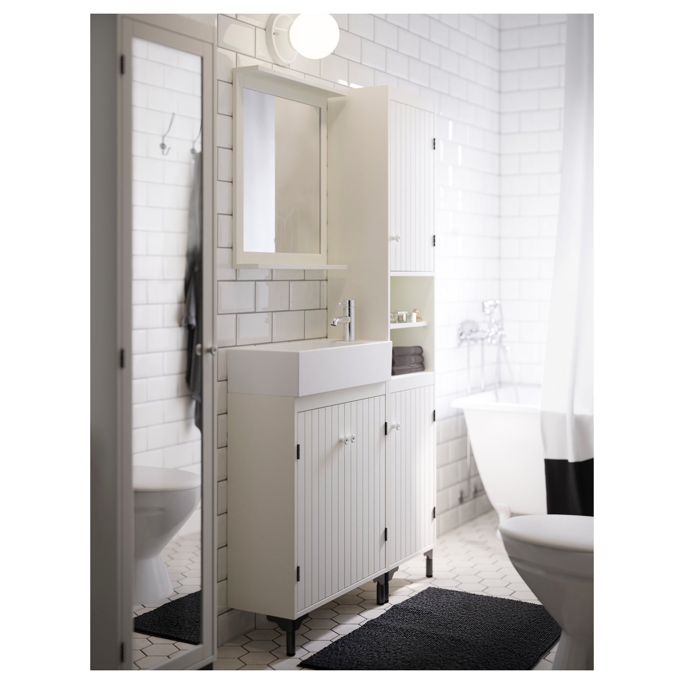 Silveran High Cabinet With Mirror Door White Ikea