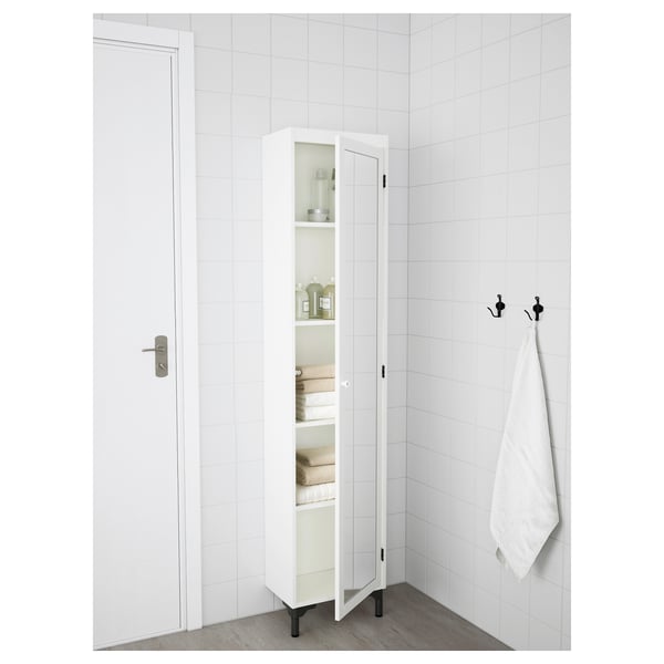 Silveran High Cabinet With Mirror Door White Ikea
