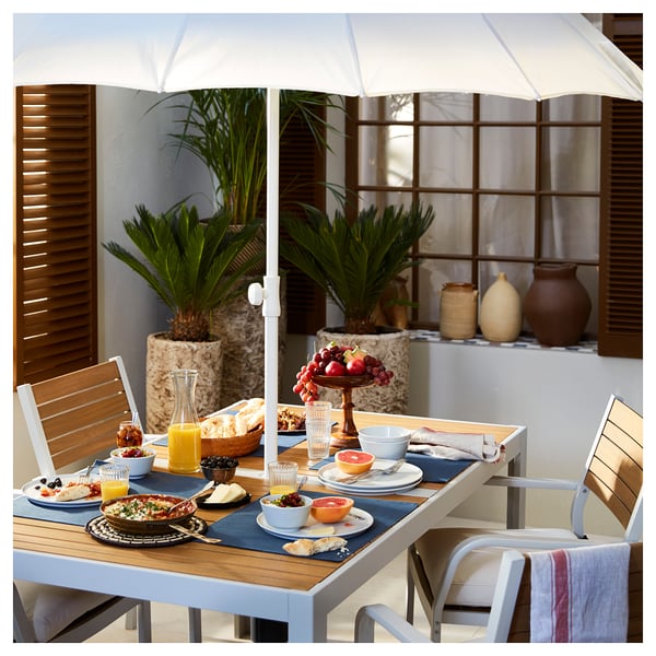 sjalland table outdoor light brown light grey 156x90 cm