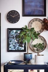 SKÄRIG Wall clock, blue, 26 cm