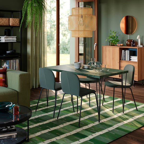 SKÅLSTA Chair, Knäbäck grey-green/tubular metal/black-grey