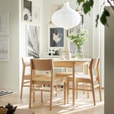 SKANSNÄS Extendable table, light beech/veneer, 115/170 cm