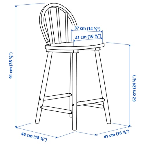 Illustration with measurements for the product: SKOGSTA.