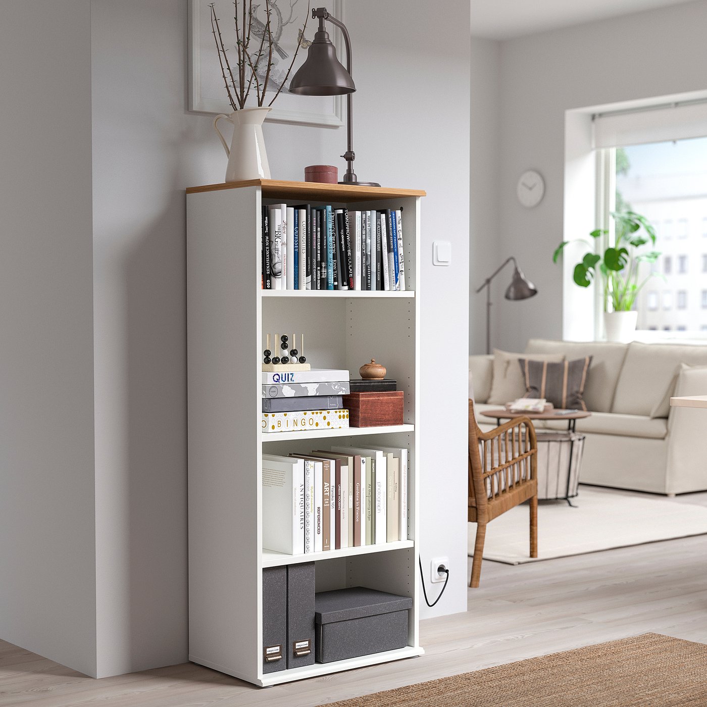 SKRUVBY bookcase, white, 60x140 cm - IKEA