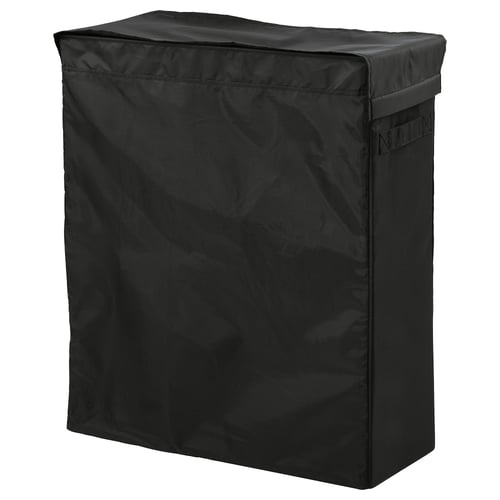 Black SKUBB laundry bag, rectangular, made of polyester, designed for narrow spaces.