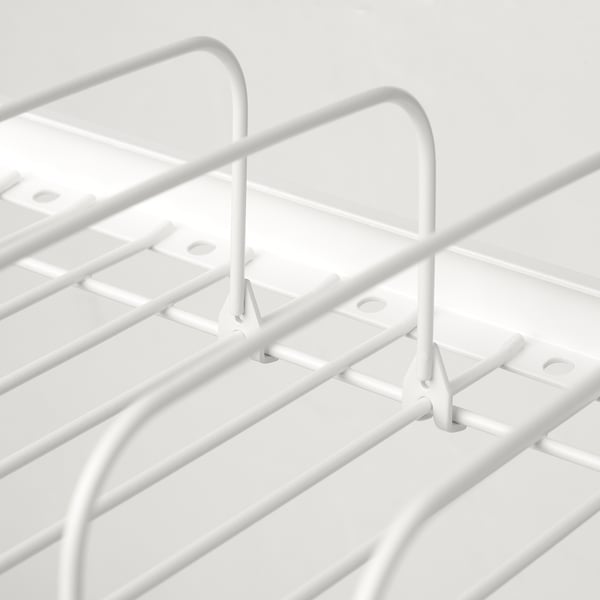 Dish drainer with adjustable legs and hooks, durable powder-coated finish.