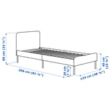 SLATTUM Upholstered bed frame, Vissle dark grey, 120x200 cm