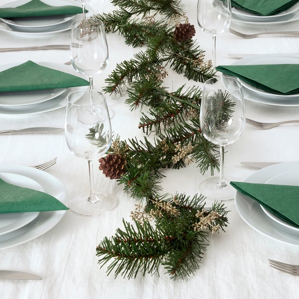 SMYCKA Artificial garland, in/outdoor Pine, 2 m
