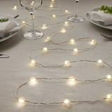 SNÖYRA LED lighting chain with 40 lights, indoor/battery-operated silver-colour