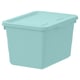 SOCKERBIT Storage box with lid, light blue, 19x26x15 cm
