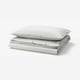 SOLFIBBLA Duvet cover and pillowcase, grey white/stripe, 150x200/50x80 cm