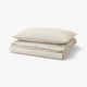 SOLFIBBLA Duvet cover and pillowcase, white beige/stripe, 150x200/50x80 cm
