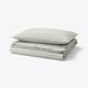 SOLFIBBLA Duvet cover and pillowcase, white green/stripe, 150x200/50x80 cm