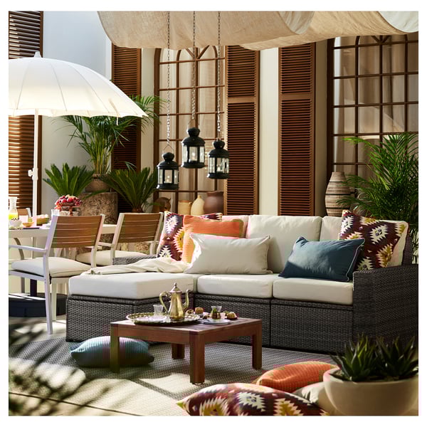SOLLERÖN 3-seat modular sofa, outdoor - with footstool ... on {keyword}