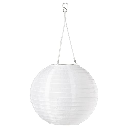 solvinden led solar powered pendant lamp outdoor globe white 30 cm ikea