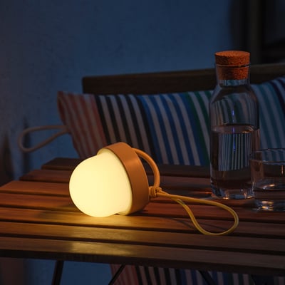 SOLVINDEN LED solar-powered pendant lamp, solar-powered outdoor/beige, 10 cm