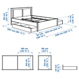 SONGESAND Bed frame with 2 storage boxes, white, 150x200 cm