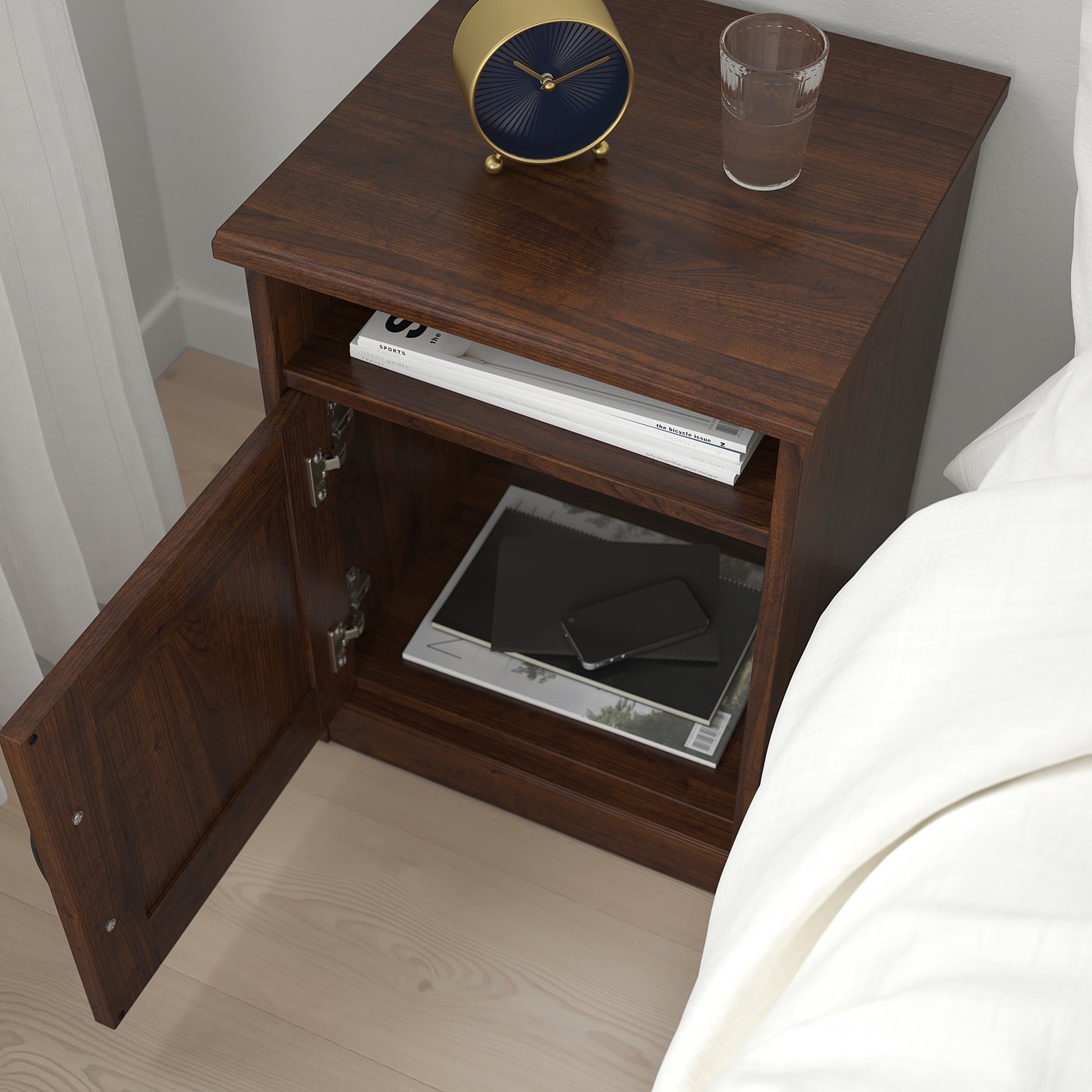 SONGESAND Bedside table, brown, 42x40 cm IKEA