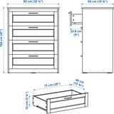 SONGESAND Chest of 4 drawers, white, 82x104 cm