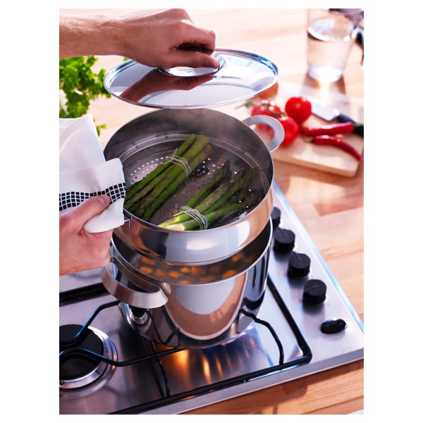 STABIL Steamer insert, stainless steel, 5 l - IKEA