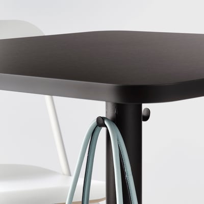 STENSELE Bar table, anthracite/anthracite, 70x70 cm