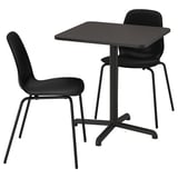 STENSELE / LIDÅS Table and 2 chairs, anthracite anthracite/black/black, 70x70 cm