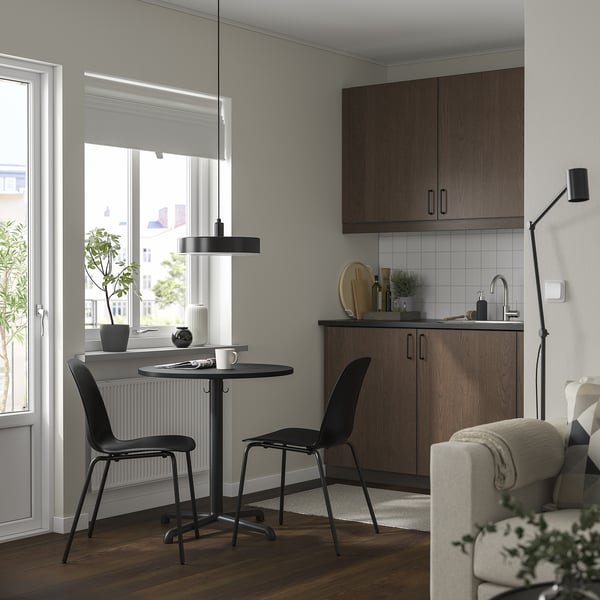 STENSELE / LIDÅS Table and 2 chairs, anthracite anthracite/black/black, 70 cm