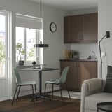 STENSELE / LIDÅS Table and 2 chairs, anthracite anthracite/green black, 70x70 cm