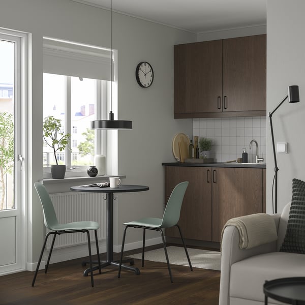 STENSELE / LIDÅS Table and 2 chairs, anthracite anthracite/green black, 70 cm