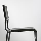 STIG Bar stool with backrest, counter height black/black, 63 cm