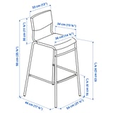 STIG Bar stool with backrest, counter height black/black, 63 cm