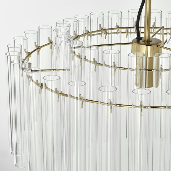 STOCKHOLM 2025 Pendant lamp, glass/brass-plated, 54 cm